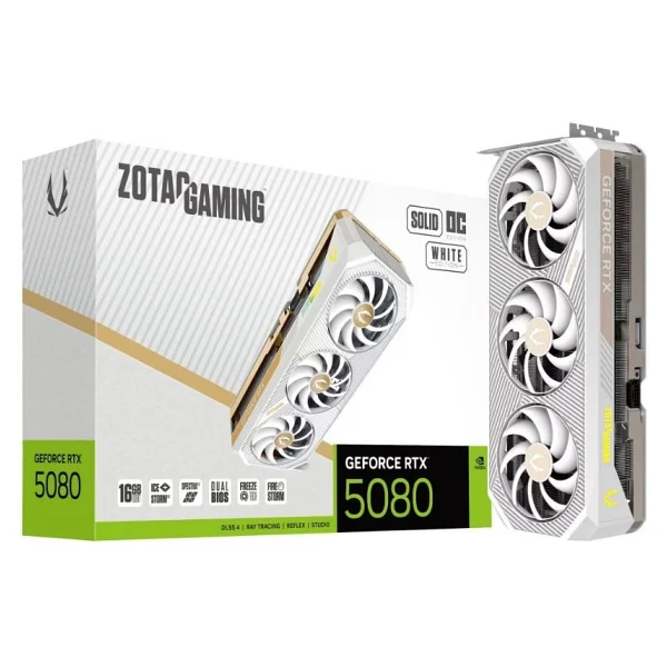 Zotac RTX 5080 Gaming Solid Oc White Edition Zt-B50800q-10p 256 Bit Gddr7 16 GB Ekran Kartı - Görsel 2