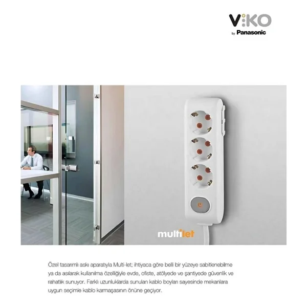 Viko Multi-Let 90133605 Topraklı Siyah 5 M 6'lı Priz - Görsel 7