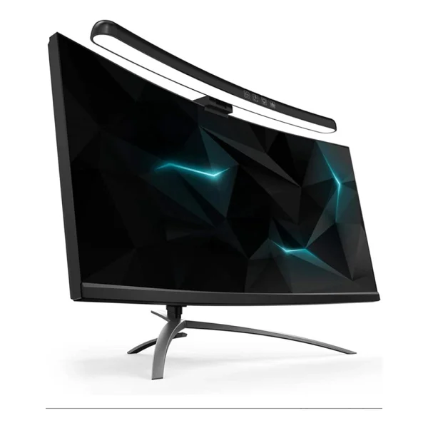 Yesnıce Curved Monitörü 24-27 Inch Işık Çubuğu LED Işıklar Göz Bakımı, Masaüstü 3 Kademeli,7 RGB Oyun Bilgisayar Kolay Kurulum - Siyah - Görsel 3