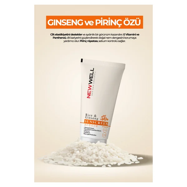 New Well Rice & Ginseng 50 Ml 50 Faktör Güneş Kremi - Görsel 2