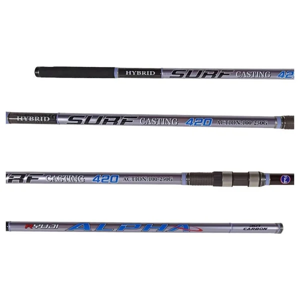 Ryuji Alpha 420 Cm 100-250g Atarlı Karbon 3 Parça Surf Kamış Fuji Halka Hybrid Uç - Görsel 3