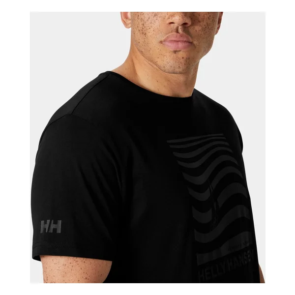 Helly Hansen Shoreline 3.0 HHA.54601-990 Siyah Kısa Kollu Bisiklet Yaka Erkek Tişört - Görsel 3