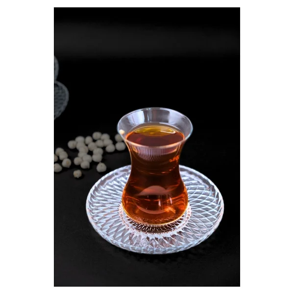 Tabak Evi Aden Sensu 12 Cm 6'lı Cam Çay Tabağı - Görsel 5