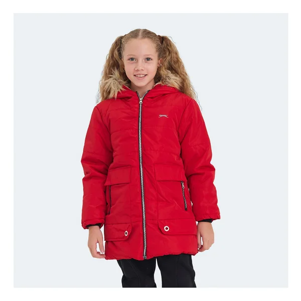 Slazenger Camelia Kapüşonlu Mor Çocuk Mont - Görsel 7
