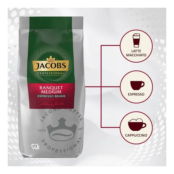 Jacobs Banquet Medium Espresso Çekirdek Kahve 1 Kg 2'li - Görsel 2