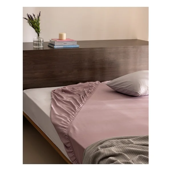 Madame Coco Ciel Tek Kişilik %100 Pamuk Lastikli Saten Çarşaf - Açık Pudra - 100x200cm - Görsel 8