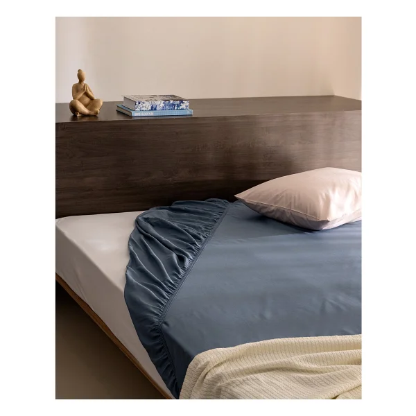 Madame Coco Ciel Tek Kişilik %100 Pamuk Lastikli Saten Çarşaf - Açık Pudra - 100x200cm - Görsel 10