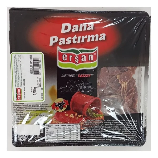 Erşan 200 gr Yemeklik Pastırma