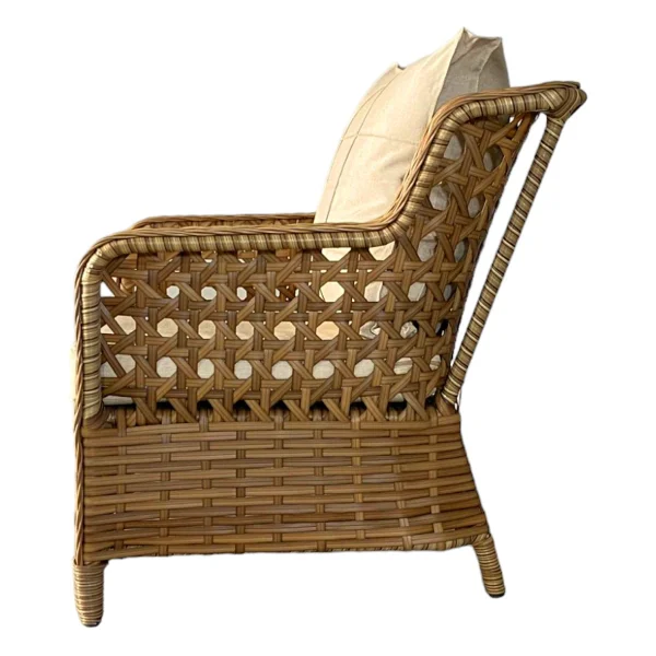 Monalin Home Garden I Elite 7 Kişilik Oturma Takımı (Kahverengi) I Rattan El Örgüsü Bahçe Mobilyası - Kahverengi - Krem - Görsel 4