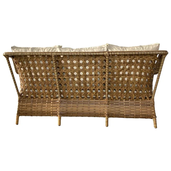 Monalin Home Garden I Elite 7 Kişilik Oturma Takımı (Kahverengi) I Rattan El Örgüsü Bahçe Mobilyası - Kahverengi - Krem - Görsel 6