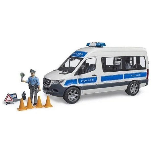 Bruder MB Sprinter Polis Minibüsü Sürücüsü Ve Aksesuarları Br02683 - Görsel 10