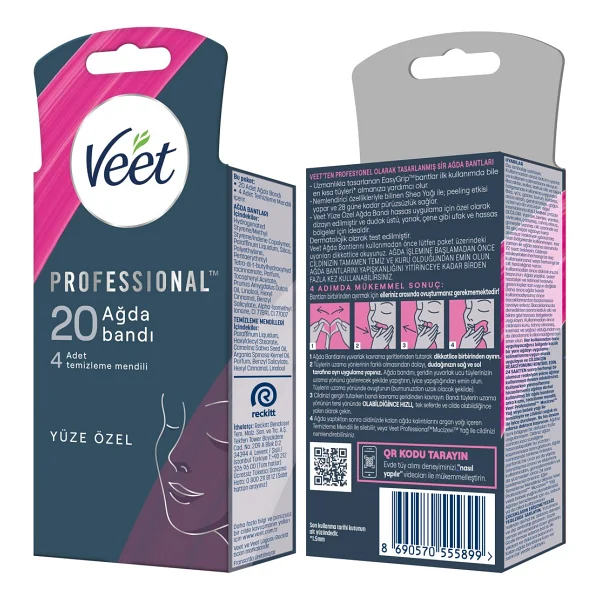 Veet Professional Normal Ciltler İçin Yüze Özel 20'li Sir Ağda Bandı - Görsel 7