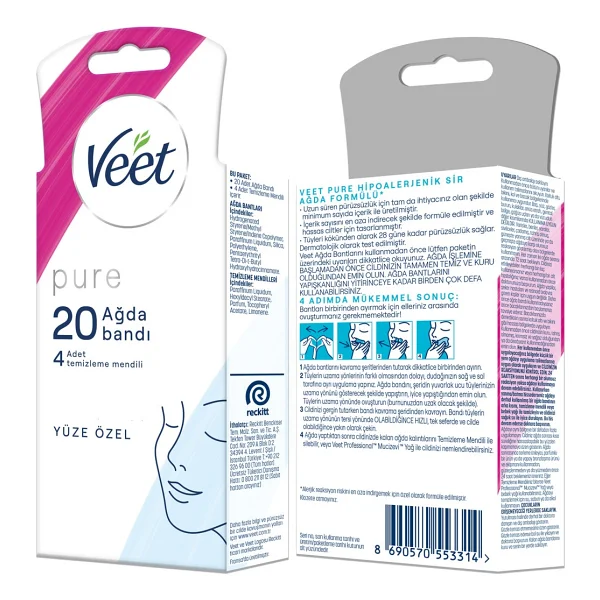 Veet Pure Hipoalerjenik Yüze Özel 20'li Sir Ağda Bandı - Görsel 7