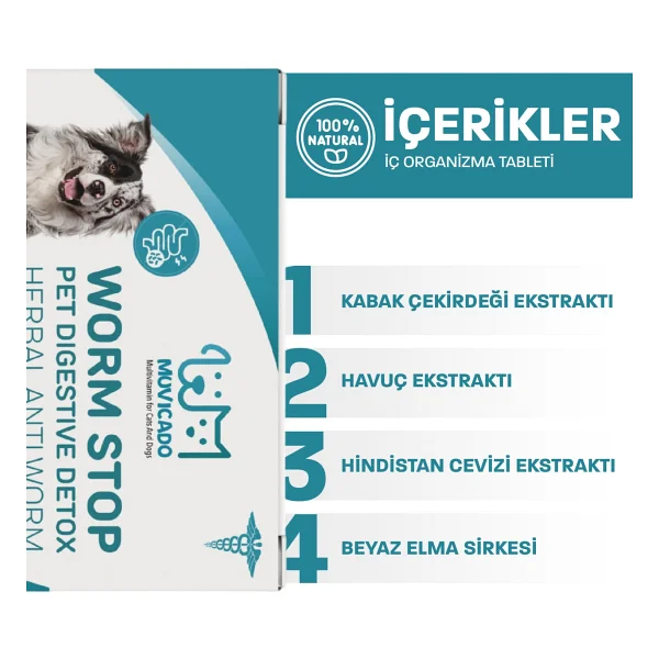 Kedi Köpek İç Parazit Bitkisel Iç Organizma Tableti Destekleyici Ödül Vitamin Tablet ( Köpek Ve Kedi İç Dış Parazit Damlası Değil Tabletidir Dış Parazit İçin Değil İç Parazit İçindir) - Görsel 2
