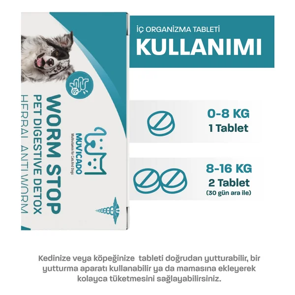 Kedi Köpek İç Parazit Bitkisel Iç Organizma Tableti Destekleyici Ödül Vitamin Tablet ( Köpek Ve Kedi İç Dış Parazit Damlası Değil Tabletidir Dış Parazit İçin Değil İç Parazit İçindir) - Görsel 3
