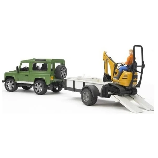 Bruder Land Rover Arazi Aracı Ve Jcb Mini Kazıcı Br02539 - Görsel 2
