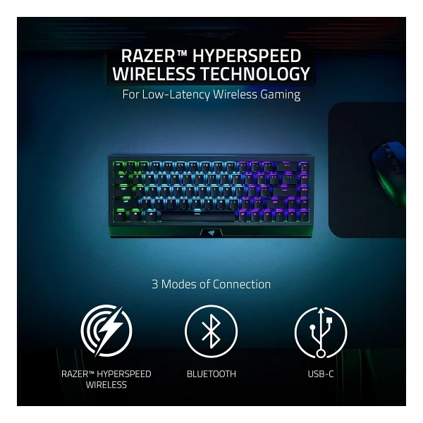 Razer Blackwidow V3 Mini Hyperspeed RGB %65 Tkl Green Switch Kablolu/Kablosuz Mekanik Oyuncu Klavyesi - Görsel 6