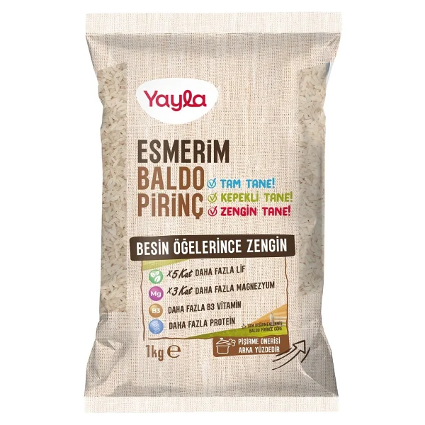 Yayla Esmerim Baldo Pirinç 1 kg - Görsel 3