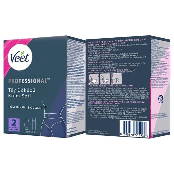Veet Professional Bikini Bölgesi 2x50 Ml Tüy Dökücü Krem Seti - Görsel 7