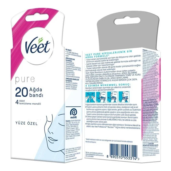 Veet Pure Hipoalerjenik Yüze Özel 20'li Sir Ağda Bandı - Görsel 8