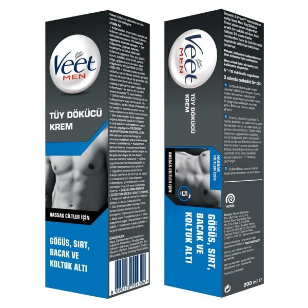 Veet Men Tüy Dökücü Krem Hassas Ciltler 200 Ml - Görsel 10