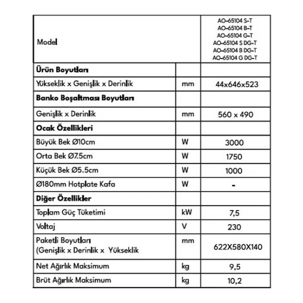Vestel Ao-65104 S-T Siyah Cam Ankastre Ocak - Görsel 5