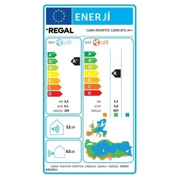 Regal Luna Inverter A++ 12000 Btu Duvar Tipi Klima - Görsel 6