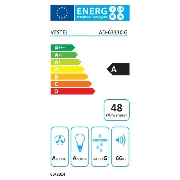 Vestel AD-63330 G Gri Duvar Tipi Ankastre Davlumbaz - Görsel 5