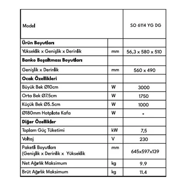 Vestel So 6114 Yg Gri Cam Set Üstü Ocak - Görsel 4