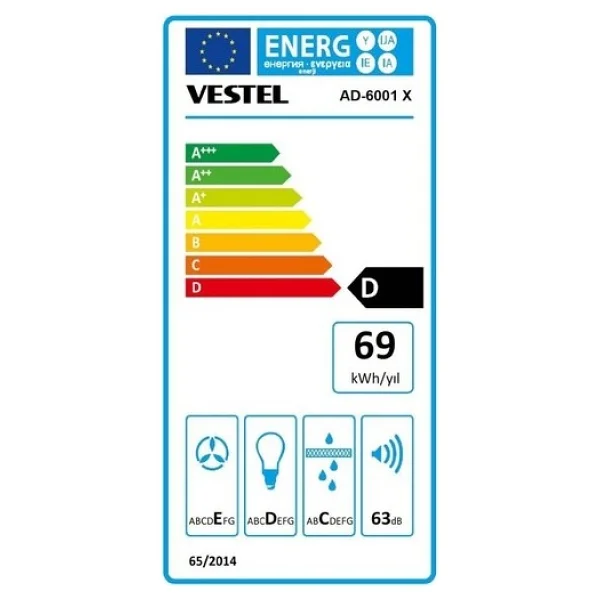 Vestel Ad-6001 X Inox Duvar Tipi Davlumbaz - Görsel 5