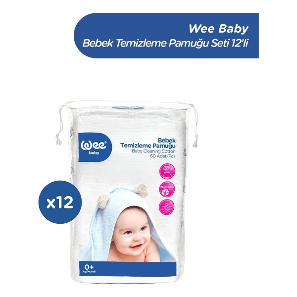Wee Baby 60'lı 12 Adet Bebek Temizleme Pamuğu - Görsel 6