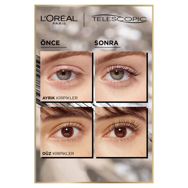 L'oreal Paris Telescopic Waterproof Siyah Maskara - Görsel 3