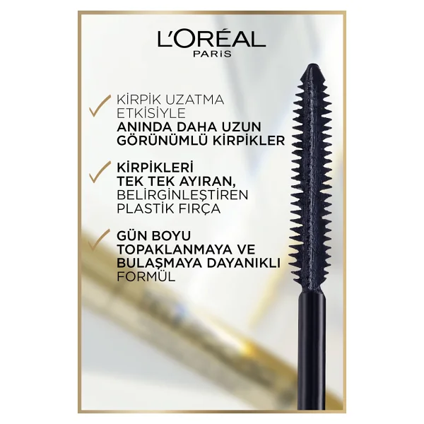 L'oreal Paris Telescopic Waterproof Siyah Maskara - Görsel 5