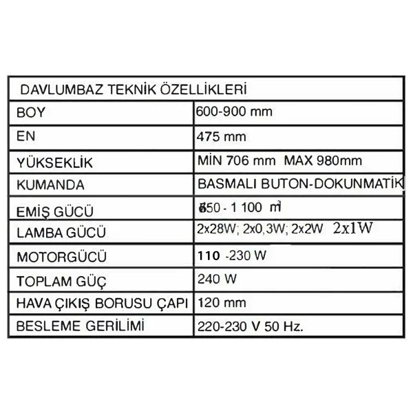 Alveus Mod 3000 60 Cm Gri Cam Davlumbaz - Görsel 6