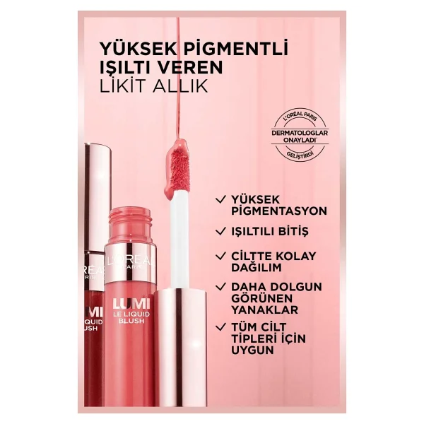 L'oreal Paris Lumi Işıltılı 640 Rouge Paris Likit Allık - Görsel 4