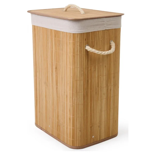 Simple Living 60 Lt Örme Bambu Çamaşır Sepeti - Görsel 2