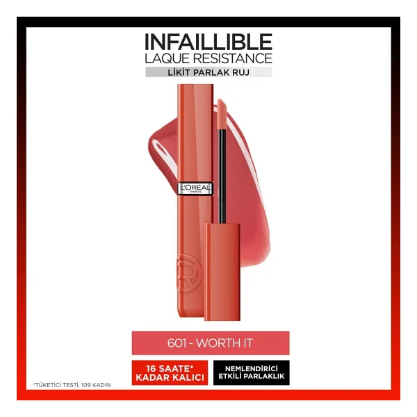 L'oreal Paris Infaillible Laque Resistance 601 Worth It Likit Ruj - Görsel 2
