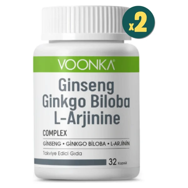 Voonka Ginseng Ginkgo Biloba L-Arginine 32 Kapsül 2 Adet - Görsel 2