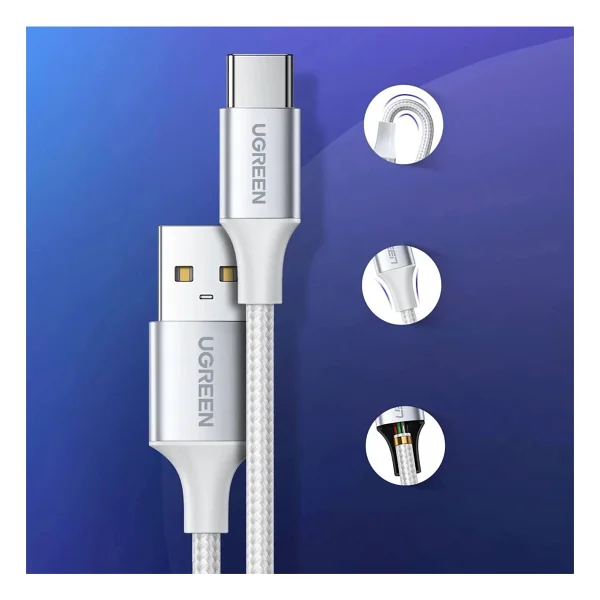 Ugreen 60133 2 m USB to Type-C Hızlı Şarj Kablosu - Görsel 6