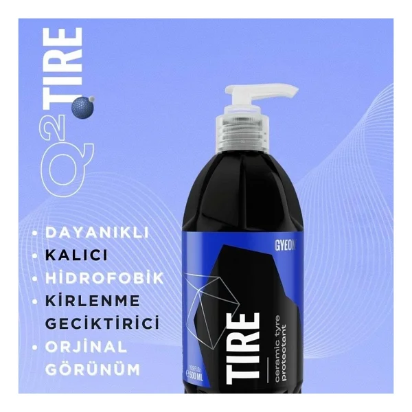 Gyeon Q2 Tire Lastik Parlatıcı Ve Koruyucu Jel - 500 Ml -Seramik Bazlı Lastik Teker Cilası - Görsel 2