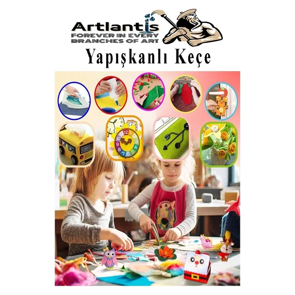 Artlantis Açık Pembe Yapışkanlı Keçe 35x50 Cm 3 Adet 2.0 Mm Kendinden Yapışkanlı Renkli Hobi Keçesi Elişi Keçe Kumaşı Anasınıfı - Standart - Görsel 4