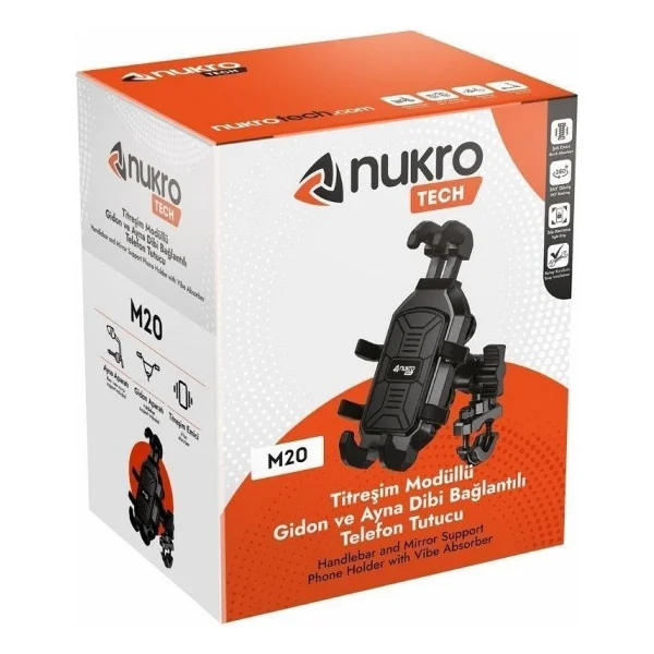 Nukrotech M20 Dikiz Aynası Motosiklet Telefon Tutucu - Görsel 2