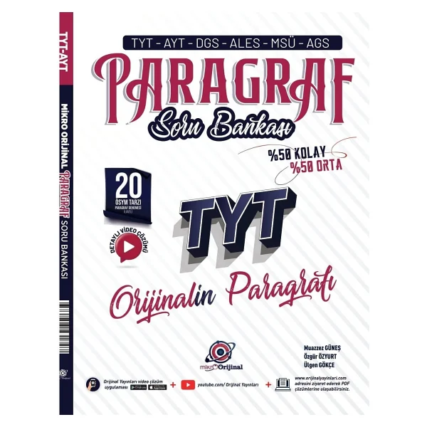 Orijinal Yayınları Tyt Paragraf Mikro Soru Bankası - Görsel 3