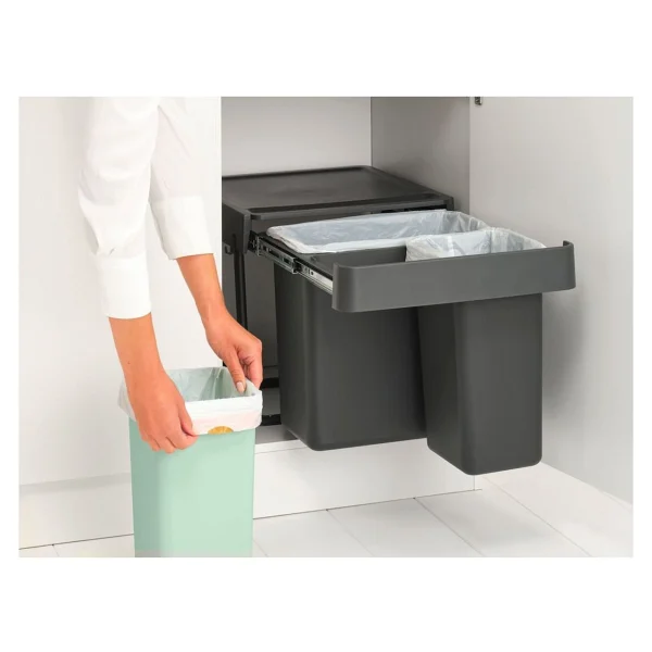 Brabantia Dark Grey Sort&Go Buılt-In Bın Çöp Kutusu 10+10+20lt - Görsel 3