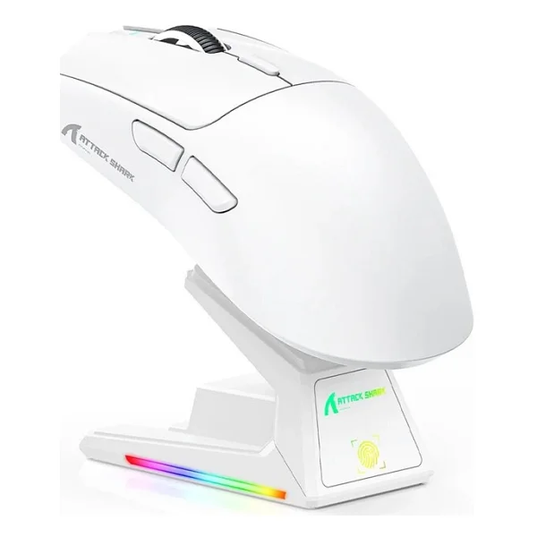 Attack Shark X1 Beyaz Şarj İstasyonlu Kablosuz Oyuncu Mouse - Görsel 3