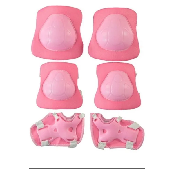 Çocuk Kask Dizlik Dirseklik Koruyucu Set 7 Parça Pembe - Görsel 3