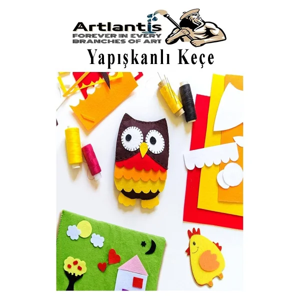 Artlantis Sarı Yapışkanlı Keçe 50x70 Cm 3 Adet 2.0 Mm Kendinden Yapışkanlı Renkli Hobi Keçesi Elişi Keçe Kumaşı Anasınıfı - Standart - Görsel 5