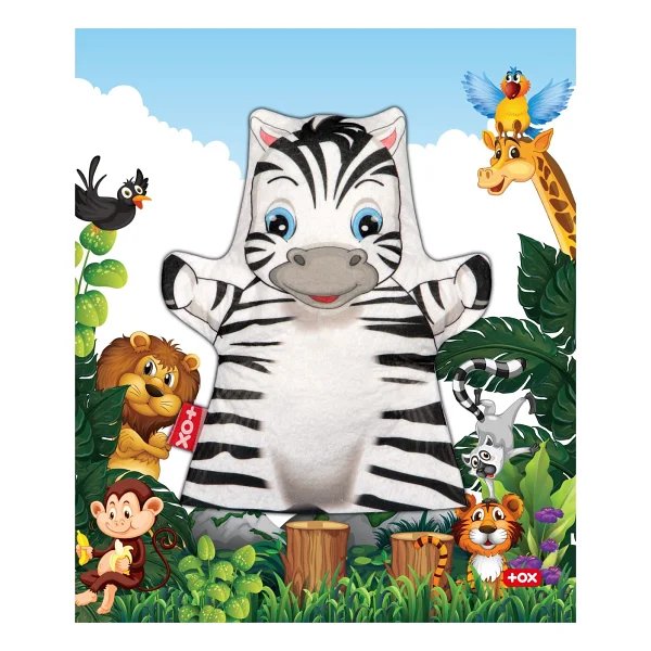 Tox Zebra Vahşi Hayvanlar Keçe El Kukla - Görsel 2
