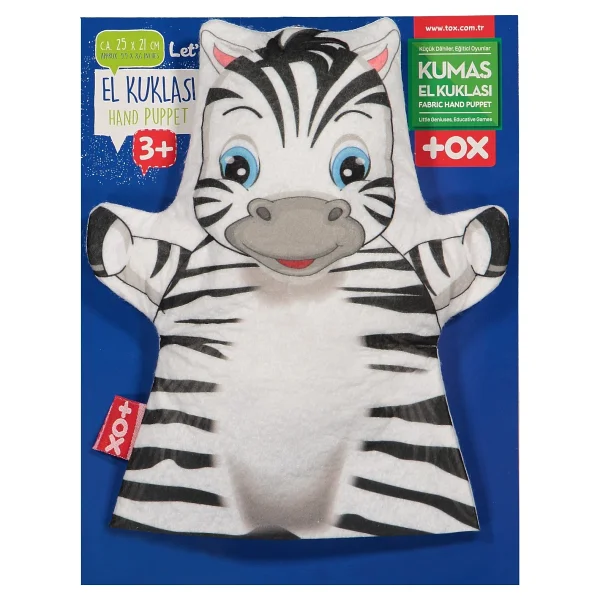 Tox Zebra Vahşi Hayvanlar Keçe El Kukla - Görsel 3