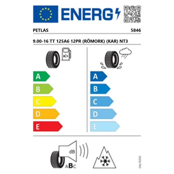 Petlas Nt3 125a6 9.00-16 Tt 12pr Römork Lastiği - Görsel 2